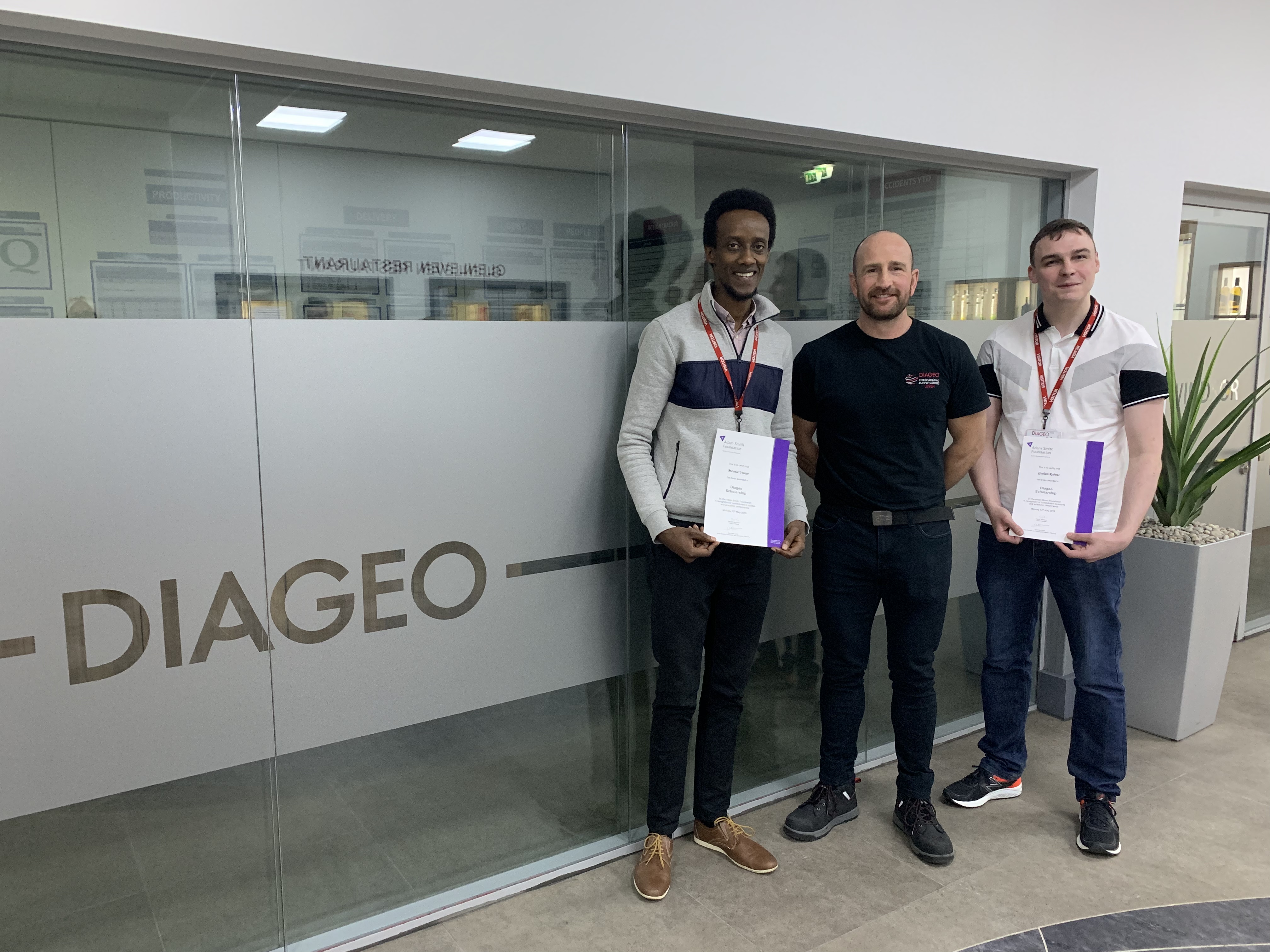 Students Cheer Scholarship Support from Diageo 
