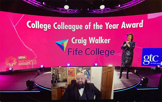Fife College Students’ Association Manager celebrates national award 