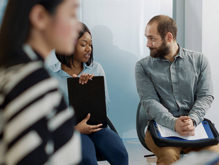 social science students in group talking