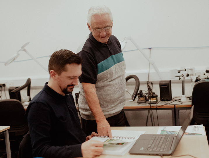 ipc lecturer showing student work