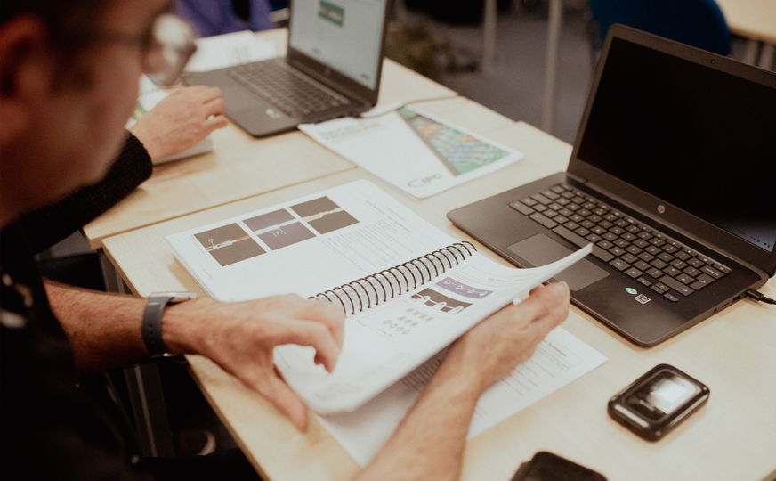 ipc student looking at notes